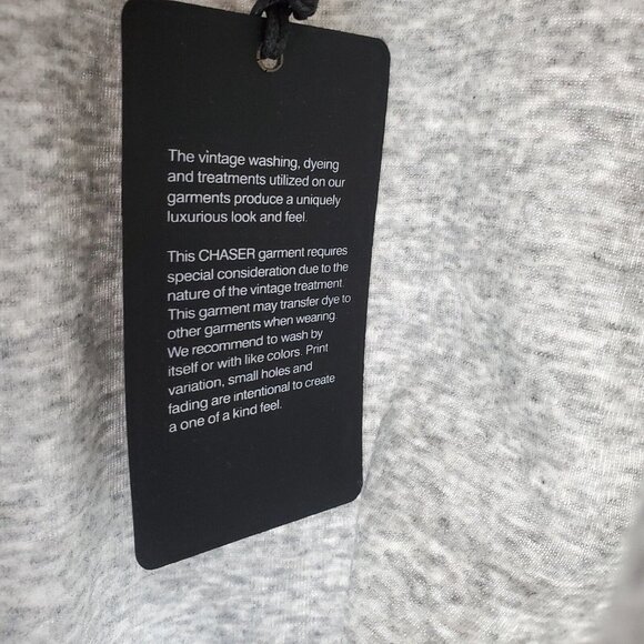 NEW Chaser Womens U Neck Long Sleeve Cropped Tee Shirt S Gray U Back Top - Picture 6 of 10